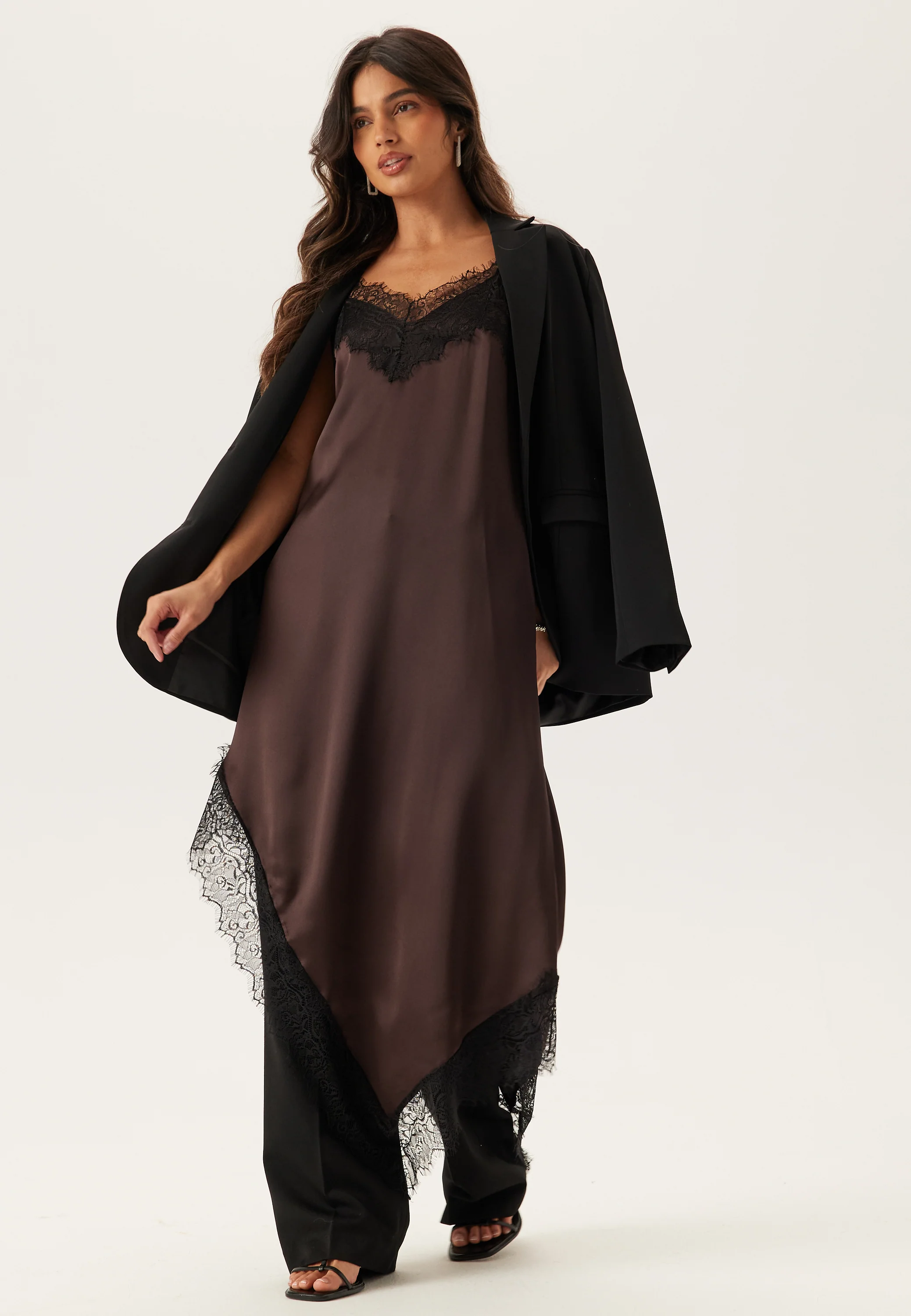 Satin Lace Slip Dress - Image 4